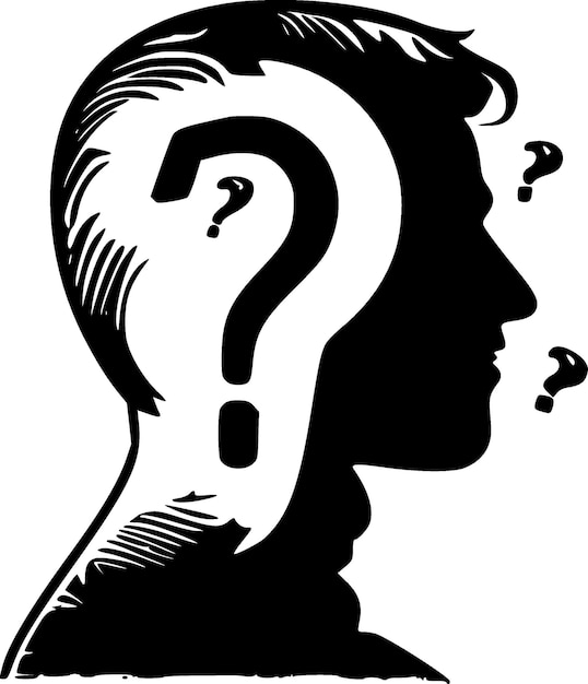 Vetor pergunta preto e branco ilustração vetor ícone isolado