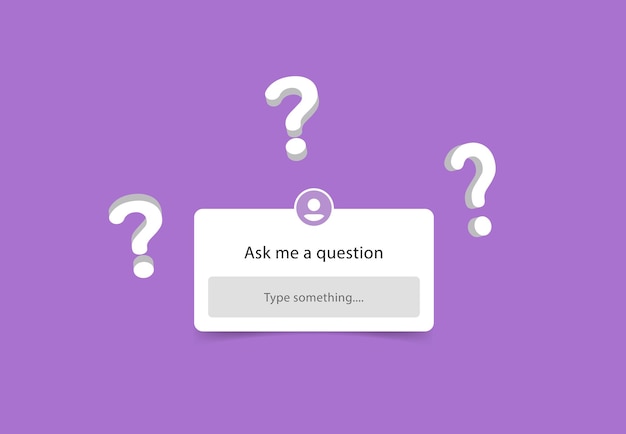 Pergunte-me um quadro de perguntas para o adesivo de histórias do instagram com modelo de mídia social de sinal de interrogação