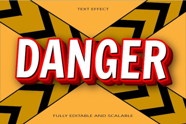 Perigo de texto editável efeito de 3 dimensões em relevo estilo moderno
