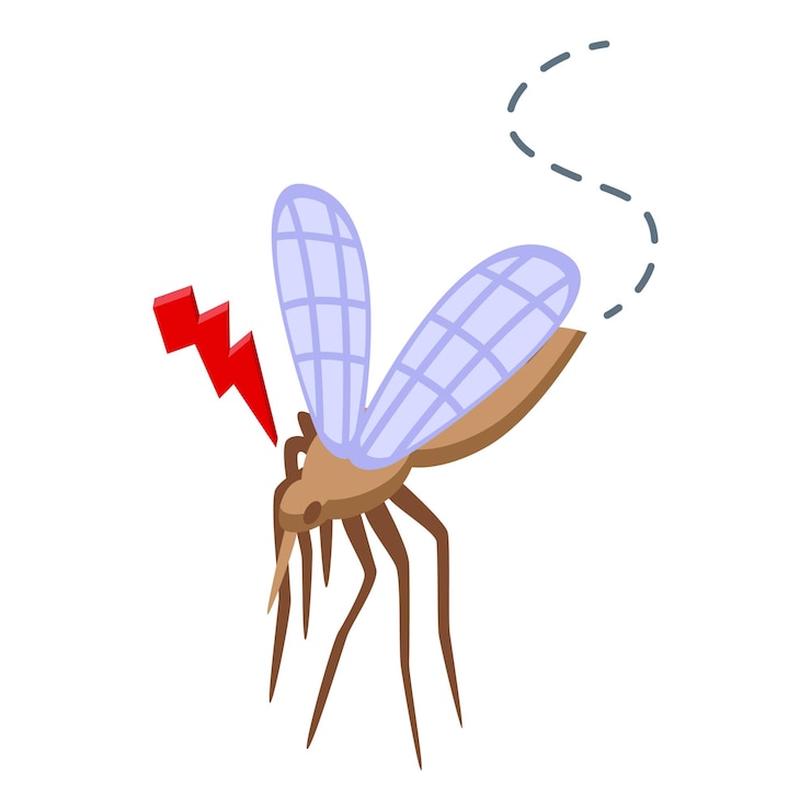 Vetor perigo mosquito ícone vetor isométrico pessoa elétrica proteção contra mordida