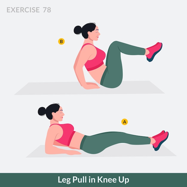 perna puxada no joelho exercício para cima Mulher treino fitness aeróbica e exercícios