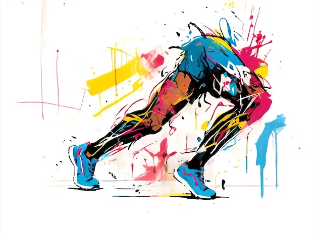 Vetor pernas atléticas esporte e fitness ilustração grunge vector
