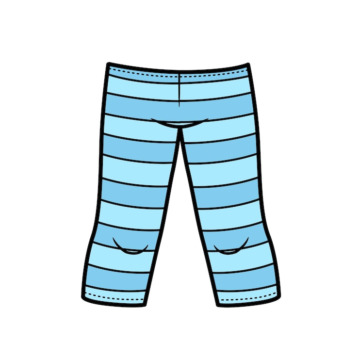 Vetor perneiras listradas para variação de cor de meninas para colorir em um fundo branco