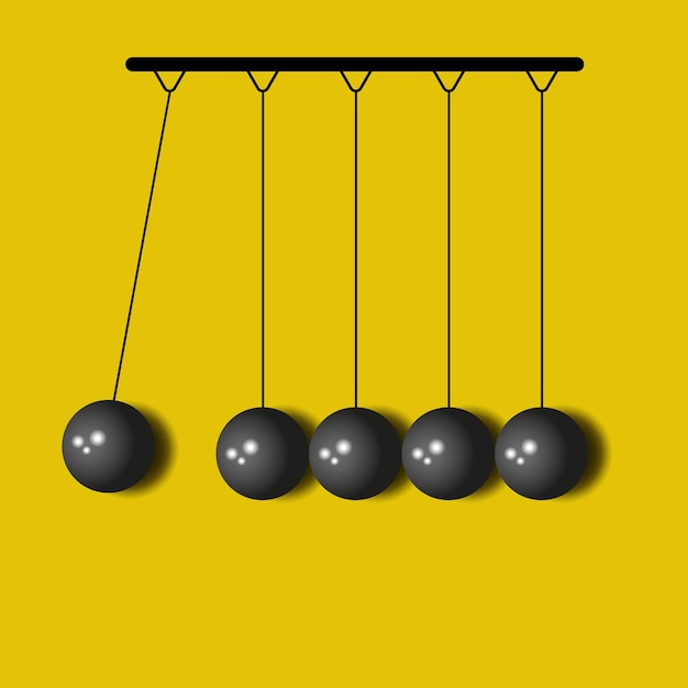 Perpetuum Mobile bolas Newton amarelo fundo de negócios