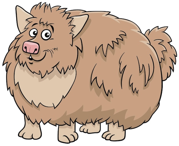 Personagem animal cômico de cachorro desgrenhado engraçado dos desenhos animados