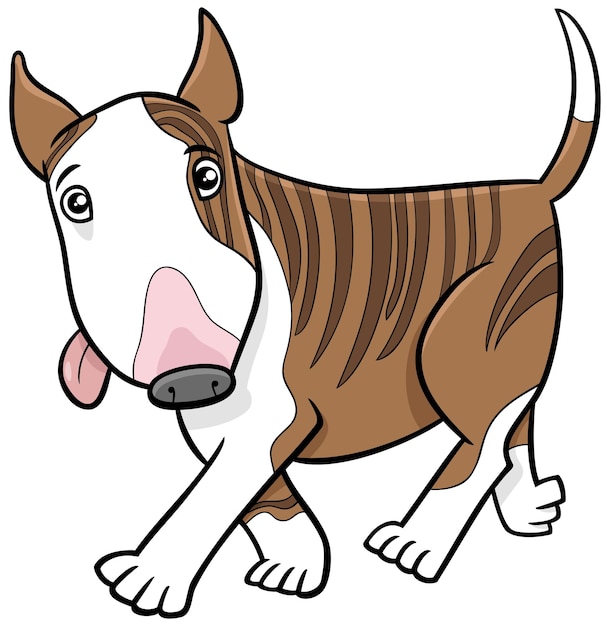 Vetor personagem animal de cachorro de raça pura bull terrier dos desenhos animados
