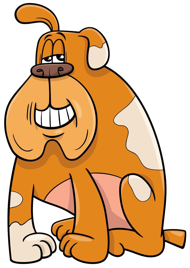 Vetor personagem animal de desenho animado de cão manchado