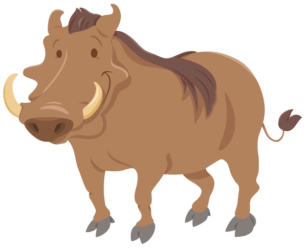 Personagem animal de warthog dos desenhos animados