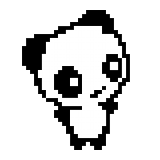 Personagem animal pixel art panda