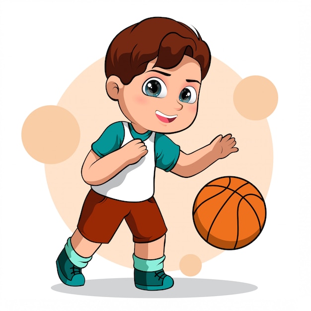 Personagem bonita de um jogador de basquete masculino