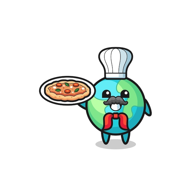 Personagem da terra como mascote do chef italiano