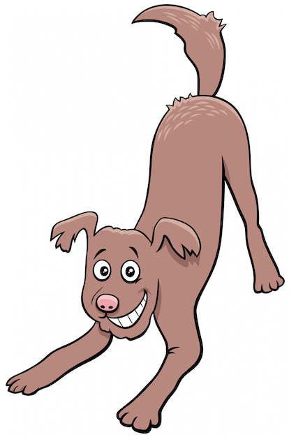 Personagem de animal de estimação cão brincalhão feliz