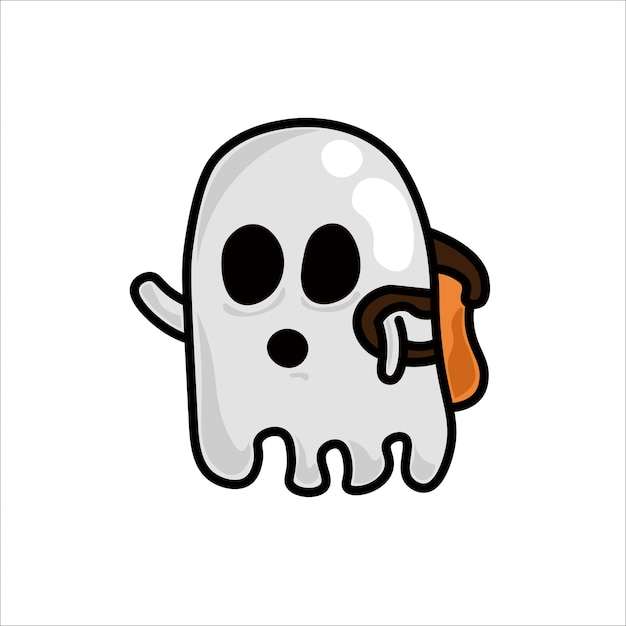 Personagem de arte do doodle estudantil fantasma