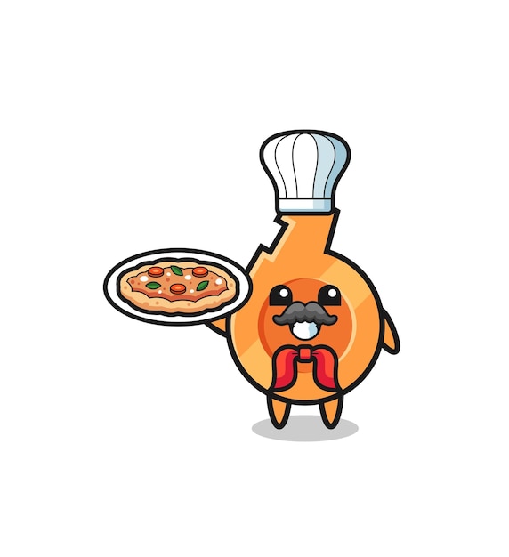 Personagem de assobio como mascote do chef italiano