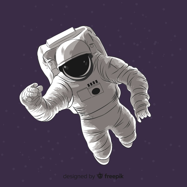 Personagem de astronauta linda mão desenhada