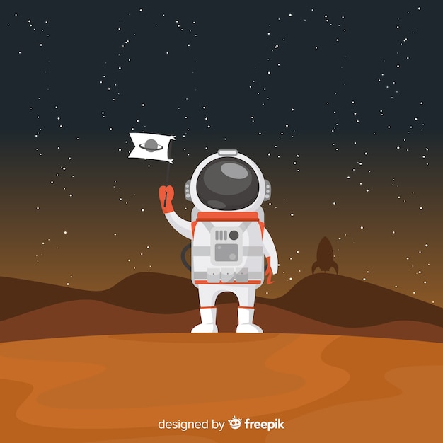 Vetor personagem de astronauta moderna com design plano