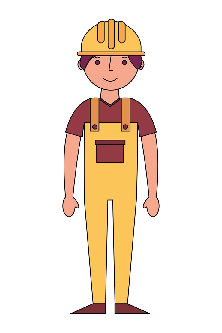 Vetor personagem de avatar de construtor de construção
