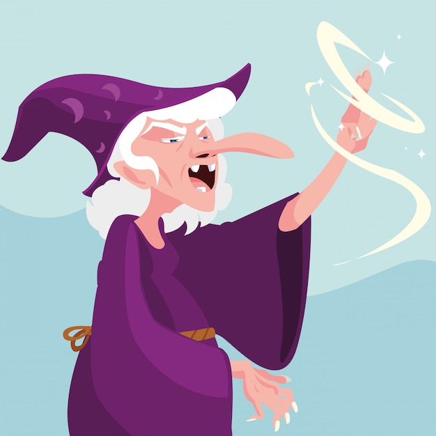Personagem de avatar de conto de fadas mágico de bruxa