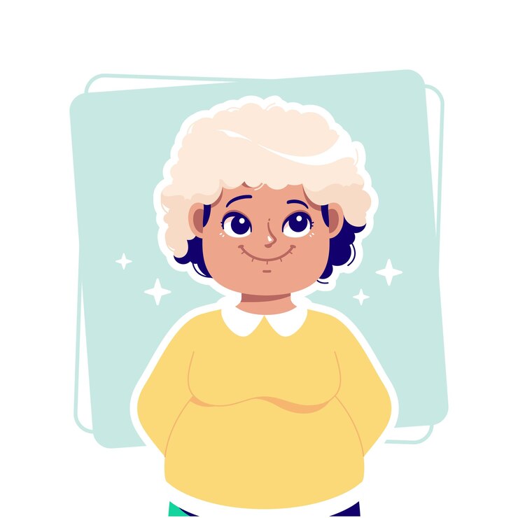 Vetor personagem de avatar de desenho animado de garota gorda