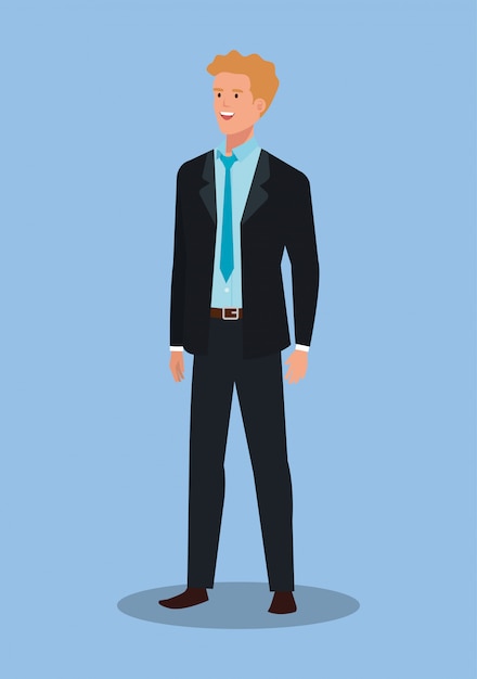 Vetor personagem de avatar elegante de empresário