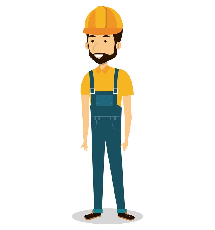 Vetor personagem de avatar masculino construtor