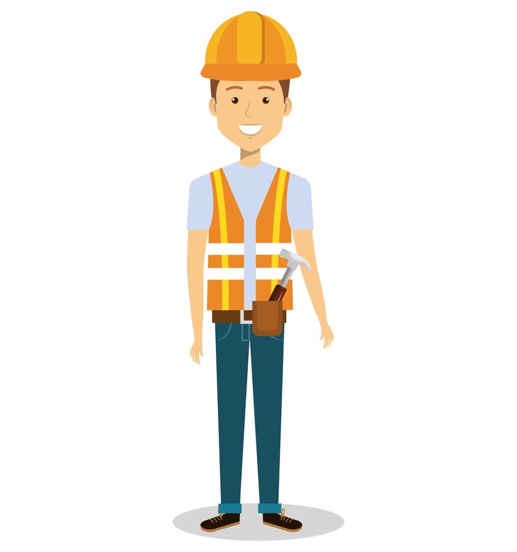Vetor personagem de avatar masculino construtor