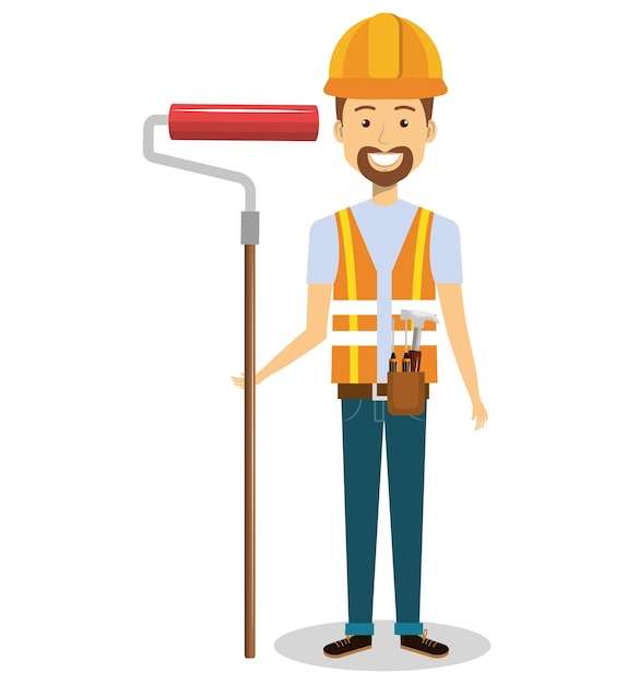 personagem de avatar masculino construtor