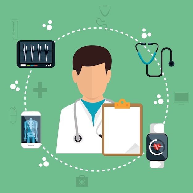 personagem de avatar profissional médico