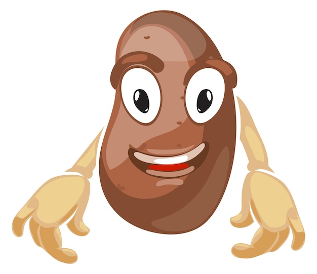 Personagem de batata em quadrinhos mascote vegetal sorridente engraçado