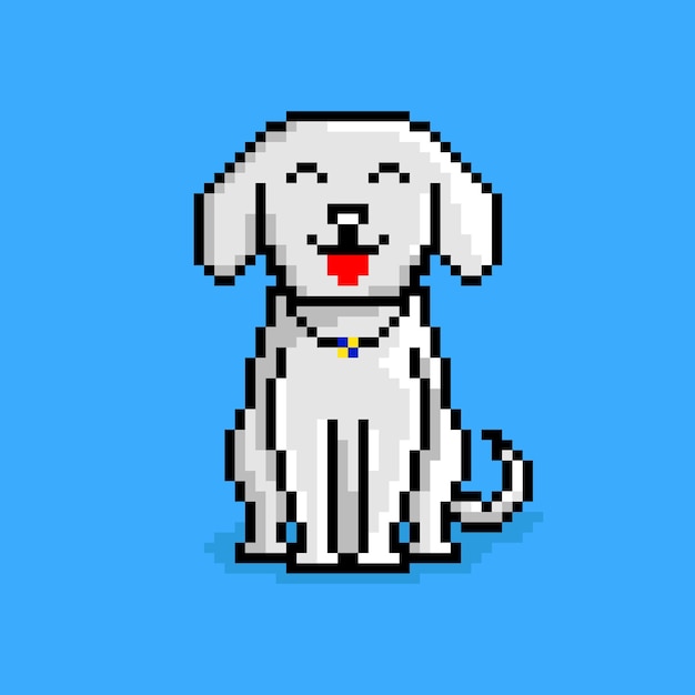 Personagem de cachorro pixel art