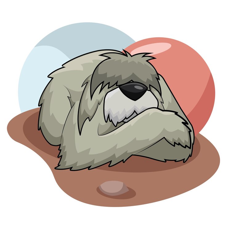 Vetor personagem de cão bonito dormindo isolado ilustração vetorial