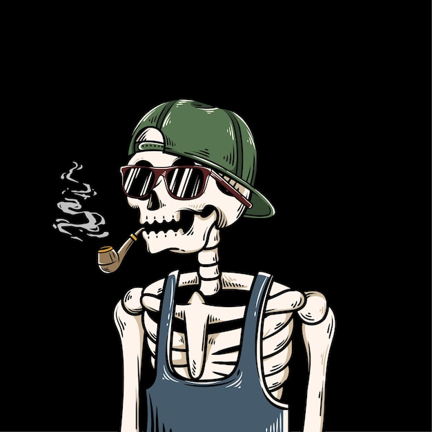 personagem de caveira vintage 21