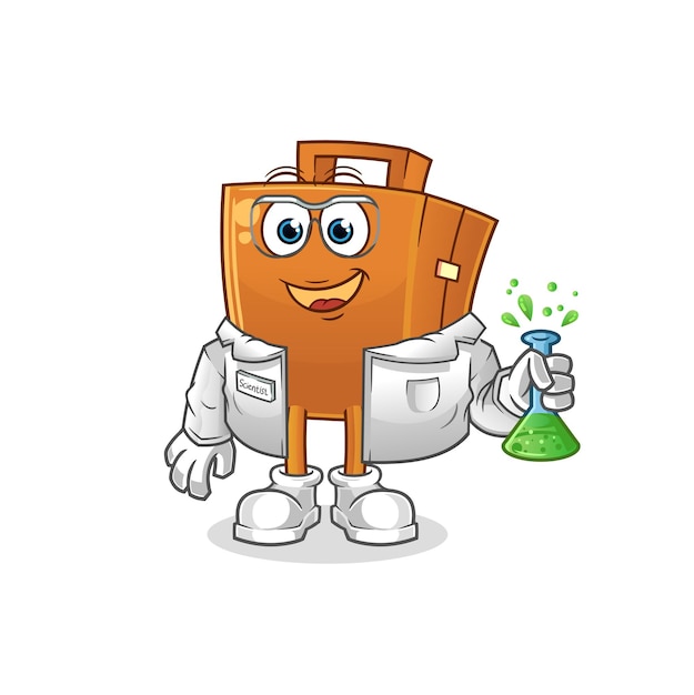 Personagem de cientista do kick pad. vetor mascote dos desenhos animados