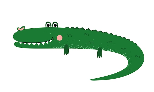 Personagem de crocodilo de desenho bonito