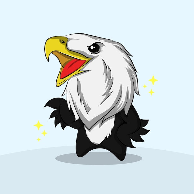 Personagem de desenho animado bonito da águia