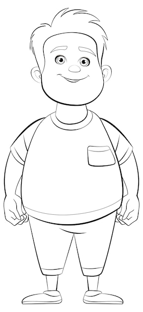 Vetor personagem de desenho animado chubby teen