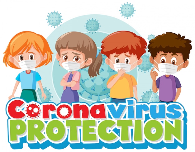 Vetor personagem de desenho animado com proteção contra coronavírus