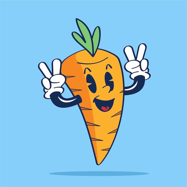 Personagem de desenho animado correndo Paece Pose mão desenho ilustração vetorial