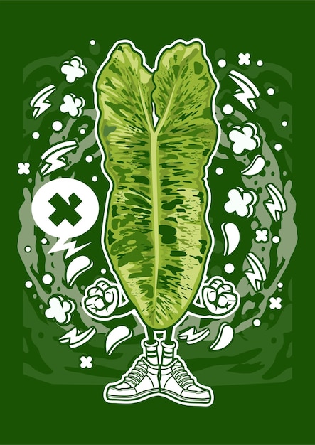 Personagem de desenho animado da planta Paraíso Verde