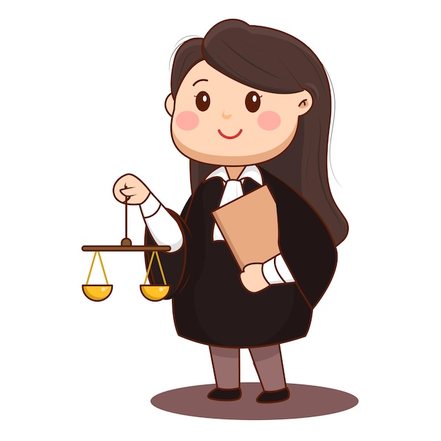 Personagem de desenho animado de advogada bonita