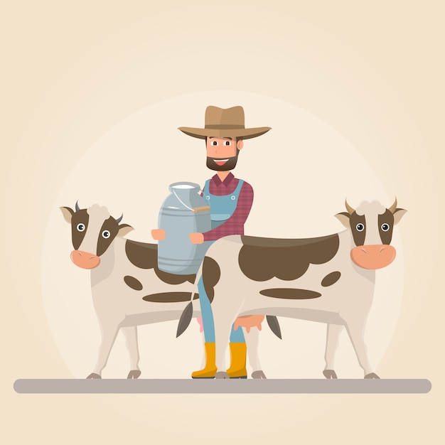 personagem de desenho animado de agricultor