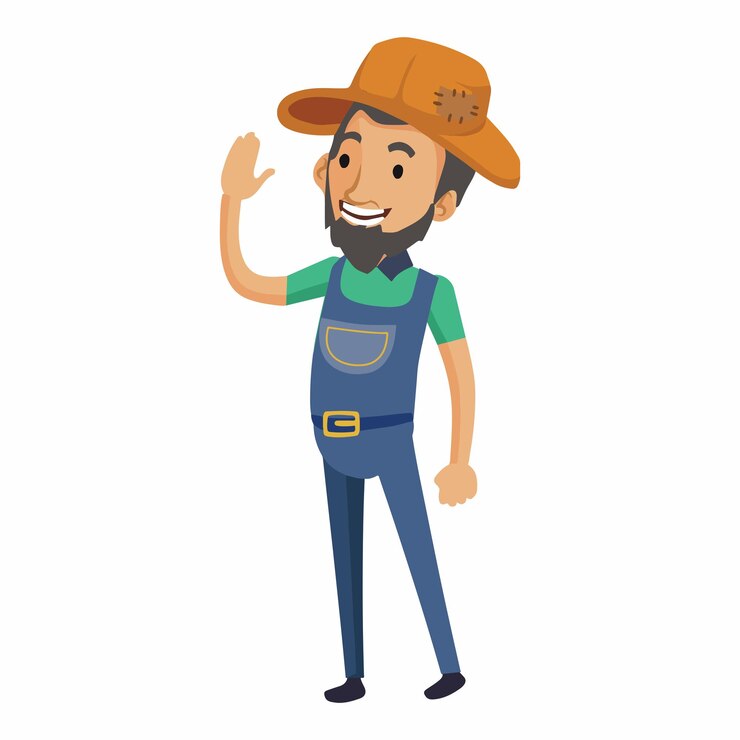 Vetor personagem de desenho animado de agricultor