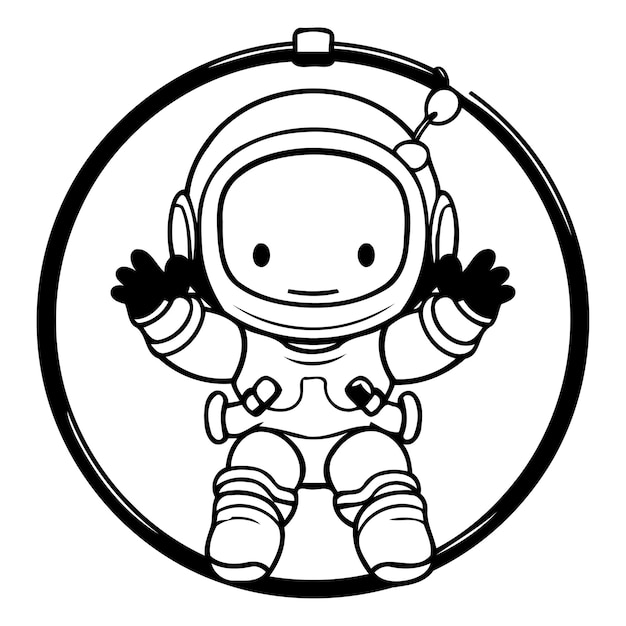 Personagem de desenho animado de astronauta em fundo branco ilustração vetorial em estilo plano