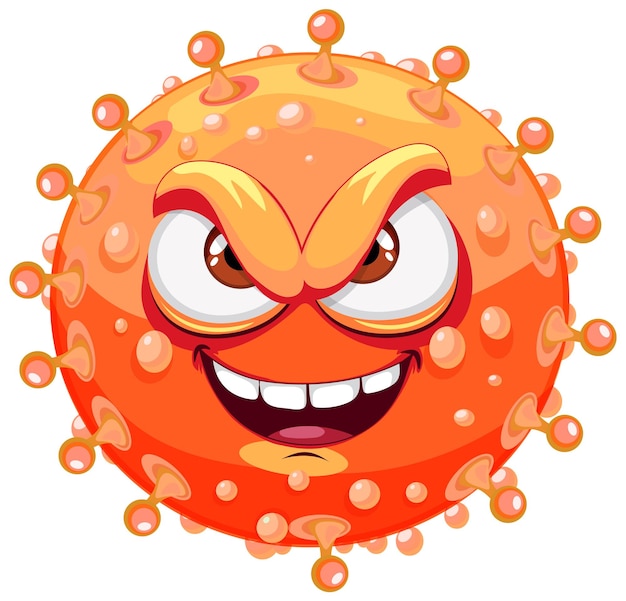 Personagem de desenho animado de bacteria germe virus monstro laranja