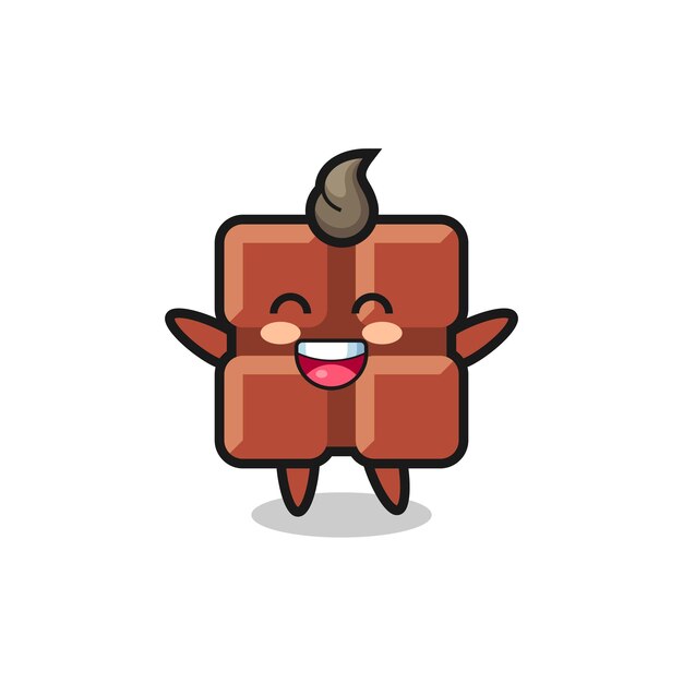Personagem de desenho animado de barra de chocolate bebê feliz