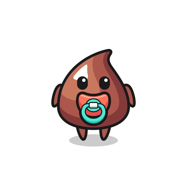 Personagem de desenho animado de bebê choco chip com chupeta