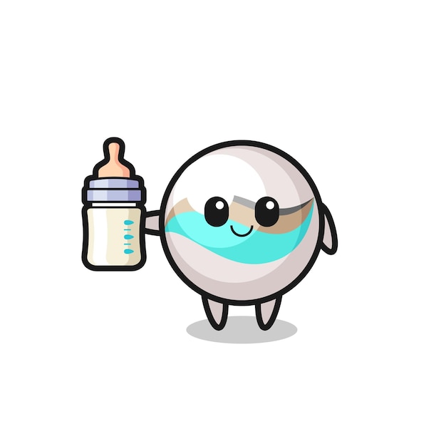 Personagem de desenho animado de brinquedo de mármore para bebê com garrafa de leite