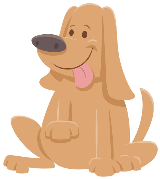 personagem de desenho animado de cão beige engraçado