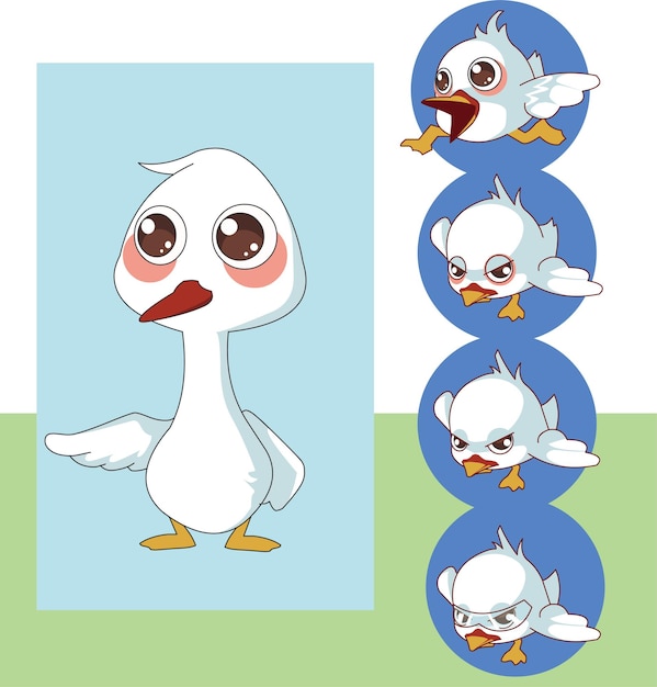 Vetor personagem de desenho animado de cisne fofo