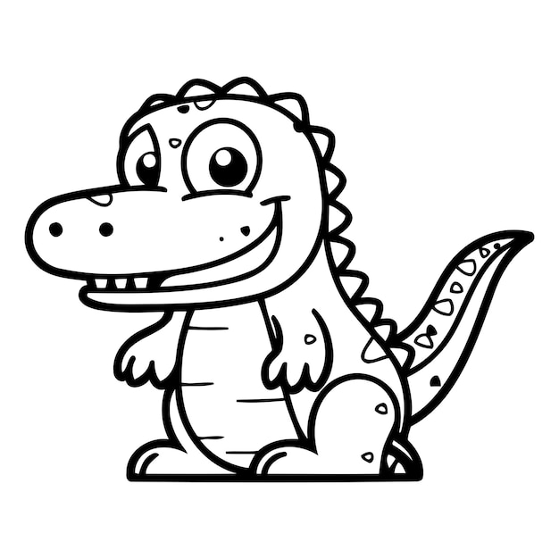 Vetor personagem de desenho animado de crocodilo bonito ilustração vetorial em estilo de desenho desenhado